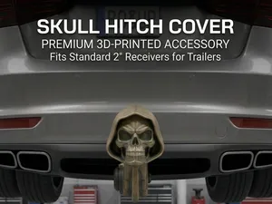 Hooded Skull Trailer Hitch Cover - 2 inch plug