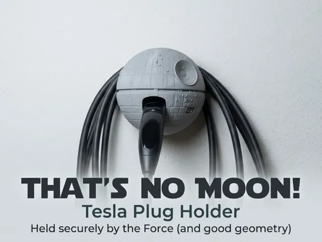 Tesla Charger Plug Holder - Death Star -Secure Fit