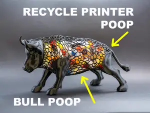 bull poop recycling art decor