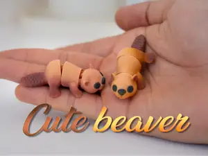 Kibu the builder beaver – Articulated & keychain