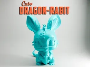Süßer Drache-Hasen-Hybrid – Chibi Figur