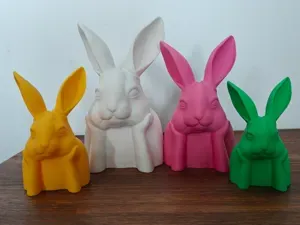 Stylized Thinking Rabbit Modern Minimalist Easter