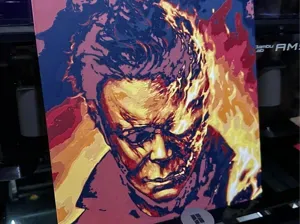 Michael Myers burning hueforge