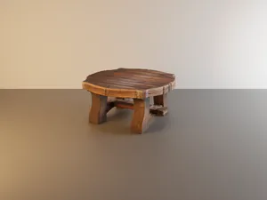 Round wooden tavern table #2 for tabletop games