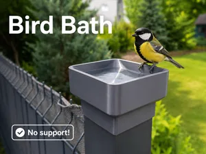 Bird Bath & Winter Feeder NO SUPPORT Fence Posts