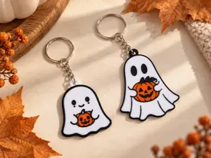 Halloween Ghost Keychains – Cute Pumpkin Keychain