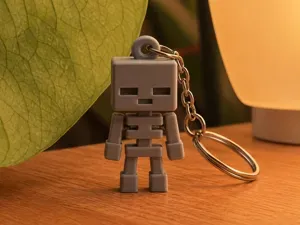 Skeleton Keychain - minecraft charm