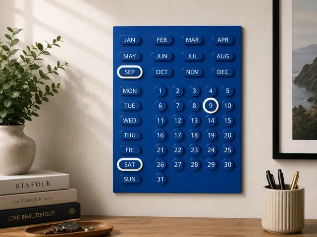 Minimalist Perpetual Calendar | Desk & Wall Mount