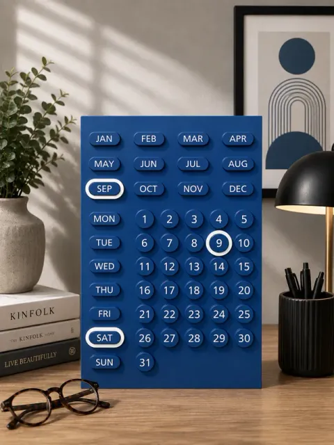 Minimalist Perpetual Calendar | Desk & Wall Mount — Фото 2 из 4