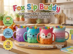 Fox Cub Personalized Juice Box Holder