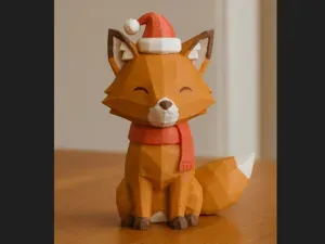 Low-Poly Christmas Mouse – Holiday Edition