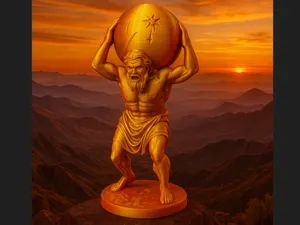 Atlas traegt den Himmel "Griechische Figur"