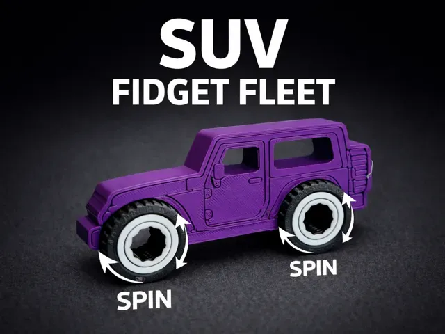 Fidget Fleet SUV – Print-in-Place Spinner Wheels