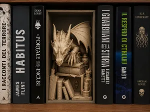 Dragon Book Nook Fantasy Library Bookshelf Insert