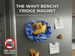 The wavy Benchy fridge magnet