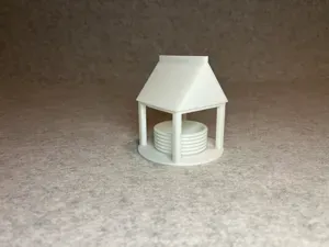 Dollhouse garden well miniature house