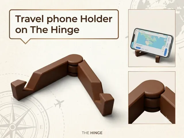 Travel phone holder on the hinge