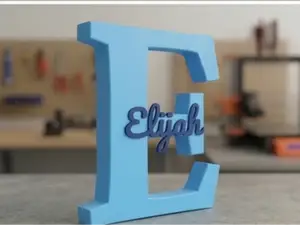 Elijah Lettera E con Nome Personalizzata Bicolore