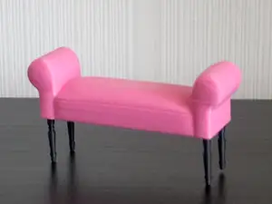 Miniature Stool, sofa style, dollhouse, scale 1:12