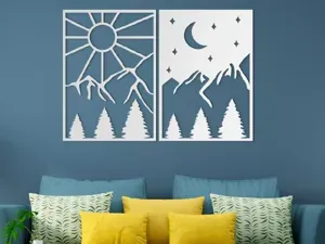 Day and Night Multi Panel 3D Wall Art