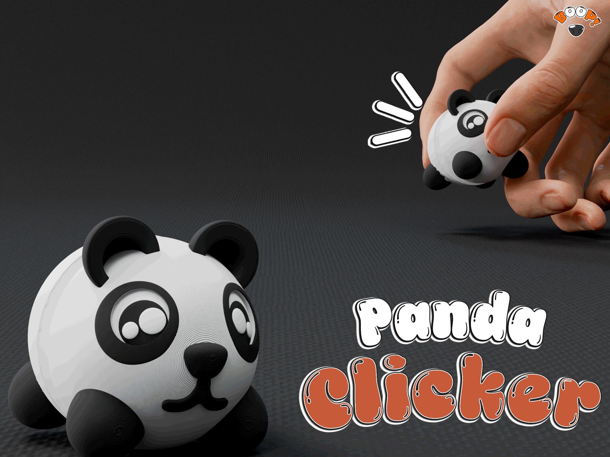 Cute Panda Fidget Clicker + Keychain