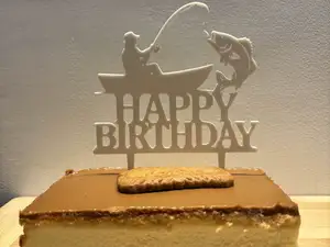 Happy Birthday Cake Topper ( Fisherman )