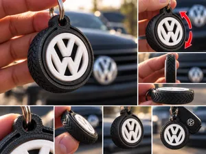 Volkswagen Logo Fidget Keychain – Spinning