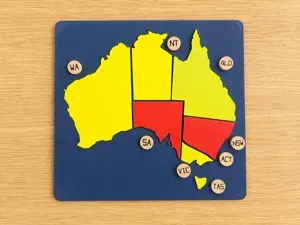 Australia Map Puzzle & State Matching Game