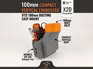 X2D Low-Profile 100mm Vertical fume Extractor