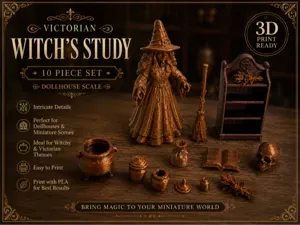 Victorian Witch Study Miniature Set – 10 Pieces
