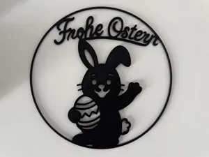 Frohe Ostern Kranz mit Osterhase und Osterei