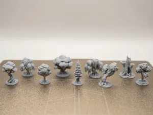 Miniature Tree Set - Tabletop Scenery & RPG Decor