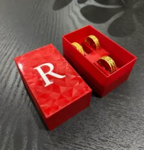 Ring Box With Customisable Text, Overlapping Lid