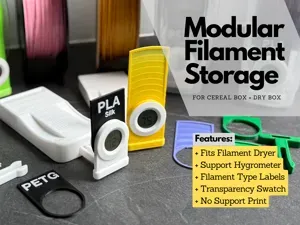 Modular Filament Storage for Dry Box+Desiccant Box