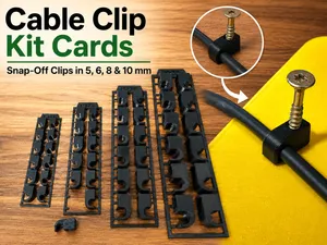 Cable Clip Kit Cards–Snap-Off Clips 5,6,8 & 10 mm
