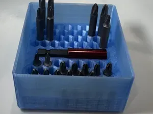 Gridfinity 2x2x6u holder for hex bits - stackable