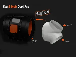 Y Splitter 200mm to 2x 150mm Reducer Duct 8'' 6''