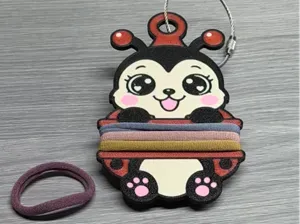 Lady Bug Hair Tie Holder Keychain