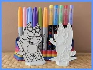 Bluey Beach Days Summer DIY Coloring No Ams
