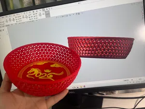 马年藤编瓜果盘/收纳盘