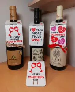 Valentine wine bottle tag
