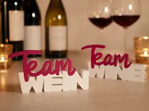 Team Wein Wine - Dekorativer 3D-Aufsteller