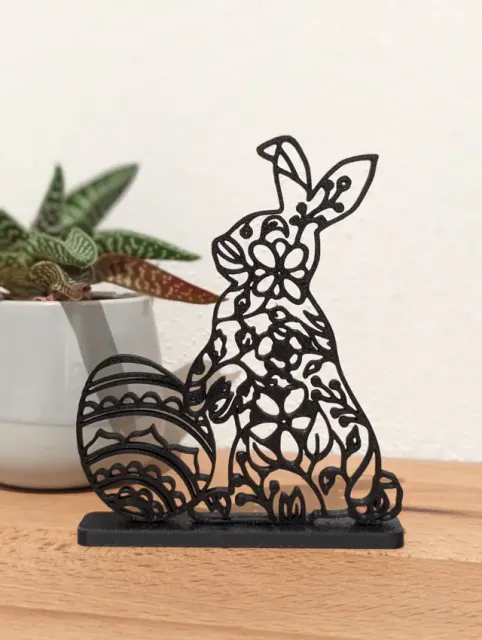 Floral Easter Bunny with egg and stand / Sculpture / Deco / Oster Hase — Фото 2 из 2