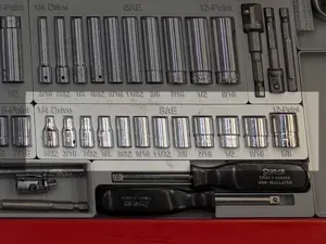 Snap-on SAE 1/4 drive 12-pt short socket tray