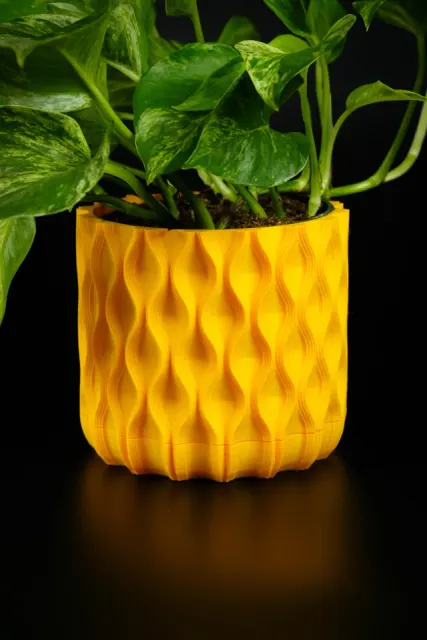 PLANTER WITH TWISTABLE DRIP TRAY - WAVES — Image 2 of 5