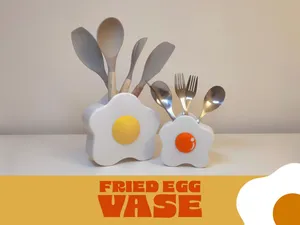 Fried Egg Vase / Kitchen Utensils Holder