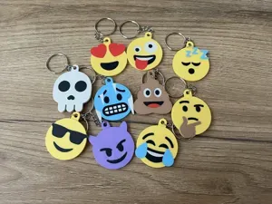 FREE TO SELL! – Emoji Keychains – 10 Popular Faces