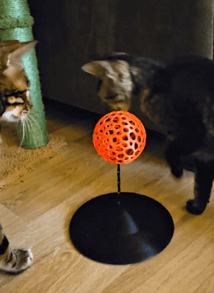 Wobbly toy for cats remixes - sturdy base (full or add on), voronoi treat ball