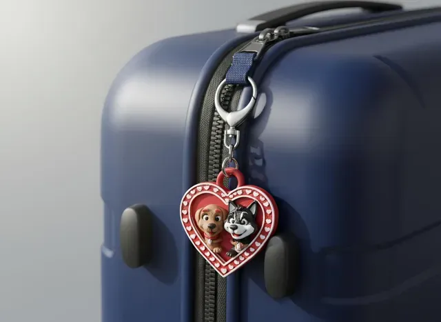 Two Paws, One Heart - Puppy Couple Heart Charm — Image 10 of 10
