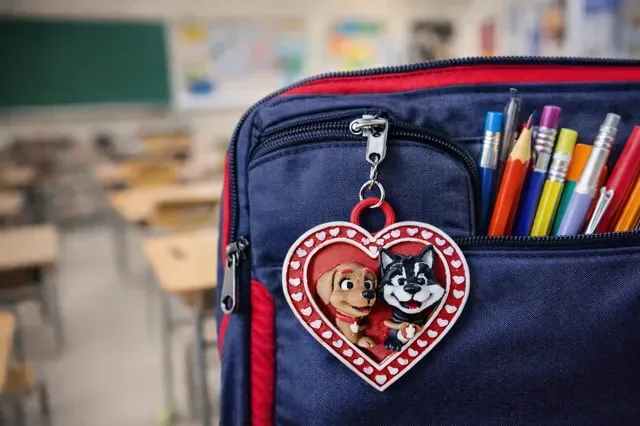 Two Paws, One Heart - Puppy Couple Heart Charm — Image 9 of 10